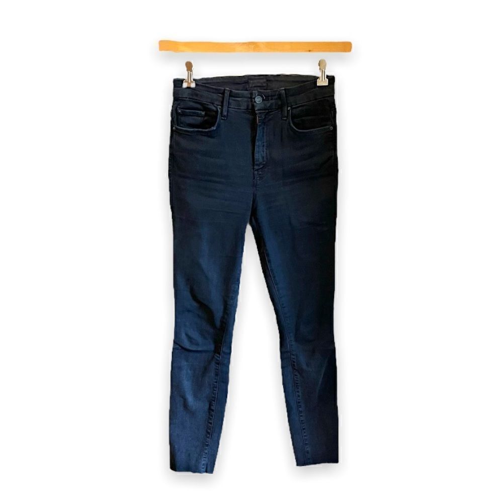 MOTHER | Navy High-Rise Skinny Jeans (25)